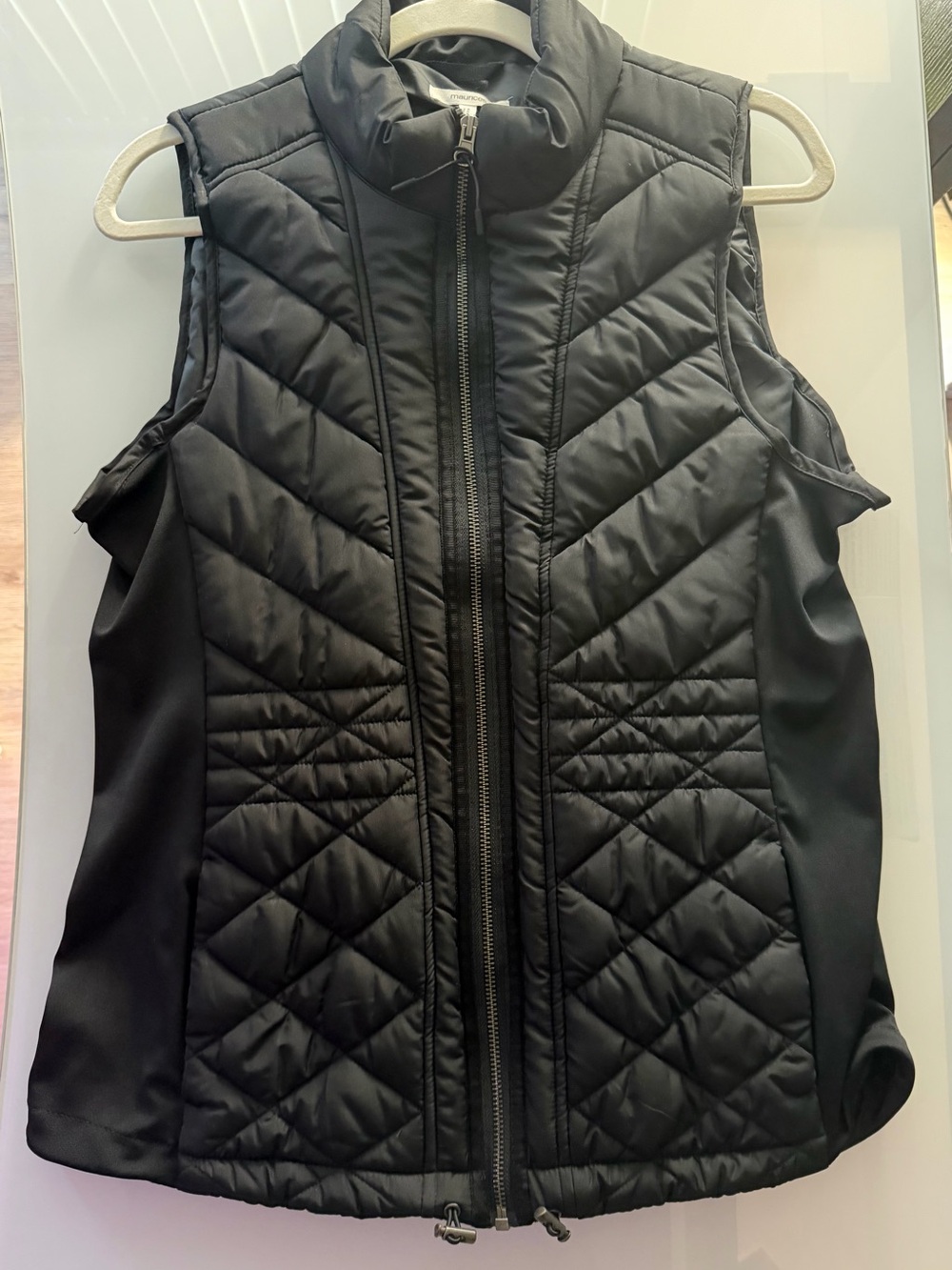 Maurices Black Quilted Vest with High Collar